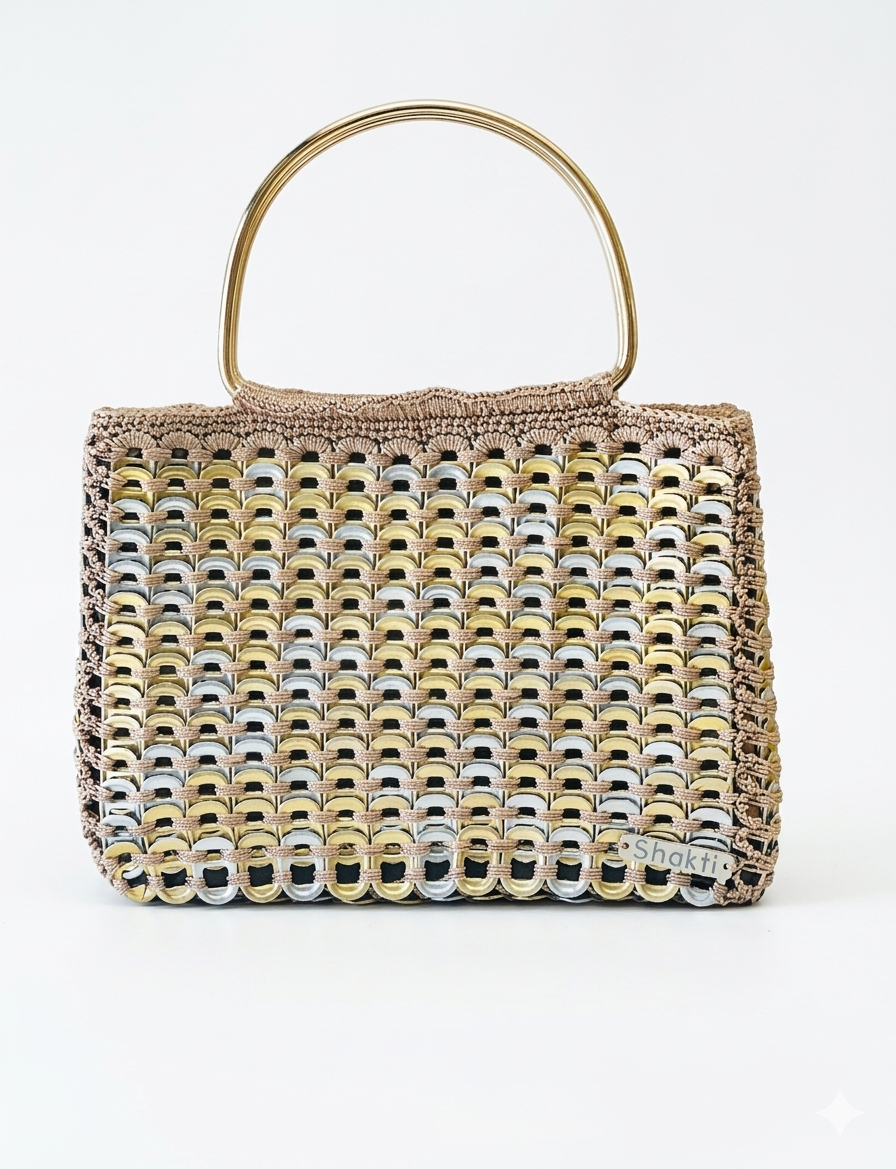 Bolso de Mano JEN - Aluminio Reciclado con Asas Metálicas